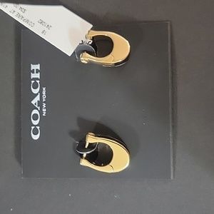 NWT Coach Gold Huggie Earrings